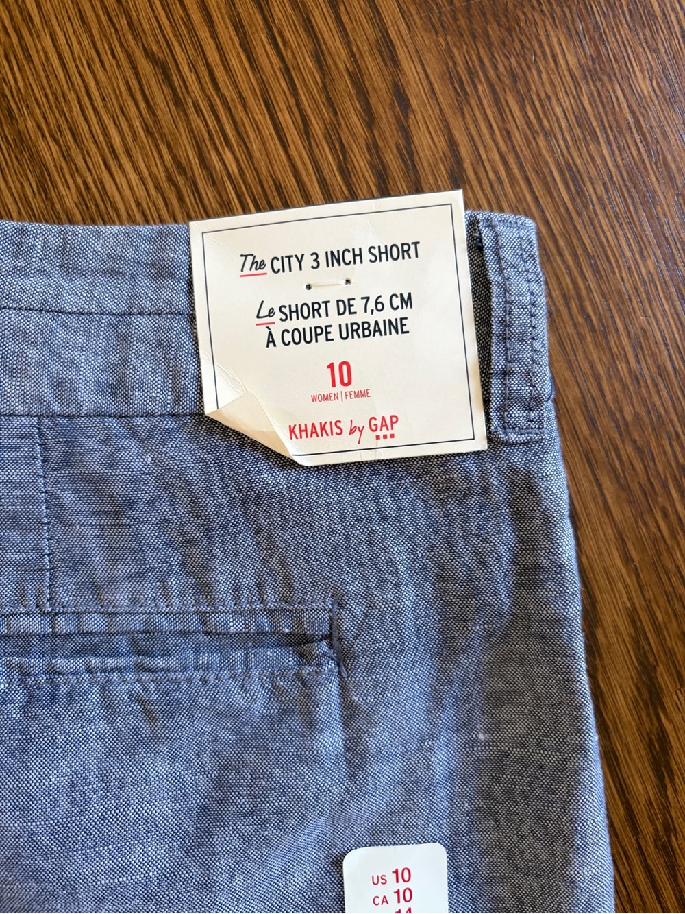 2 GAP Women’s Light Blue Chambray Flat-Front Shorts, 3” and 5” inseam, size 10 - Picture 10 of 10